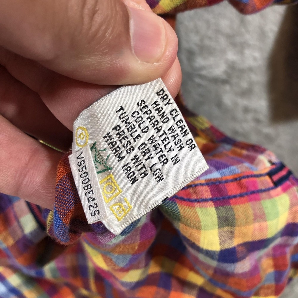 Bugatchi Uomo Shirt Mens Medium Multicolor Linen Long Sleeve Button Front - Picture 14 of 16